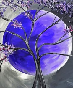 Purple Moon Tree Paint By Numbers