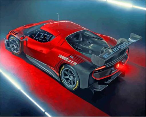 Red Ferrari 296 GT3 Car Paint By Numbers