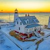 Snowy Maine Pemaquid Point Paint By Numbers