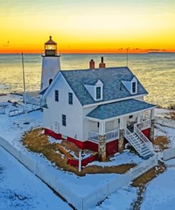 Snowy Maine Pemaquid Point Paint By Numbers