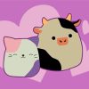 Squishmallow Cow And Cat Art Paint By Numbers