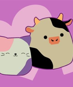 Squishmallow Cow And Cat Art Paint By Numbers