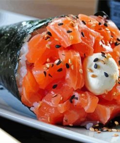 Temakizushi With Salmon Paint By Numbers