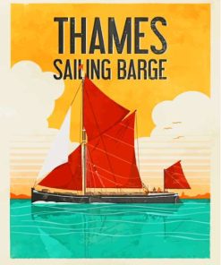 Thames Sailing Barge Poster Paint By Numbers