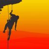 Abseiling Man Silhouette Paint By Numbers