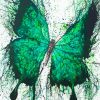 Abstract Blue And Green Butterfly Paint By Numbers