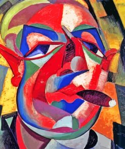 Abstract Man Smoking Cigar Paint By Numbers