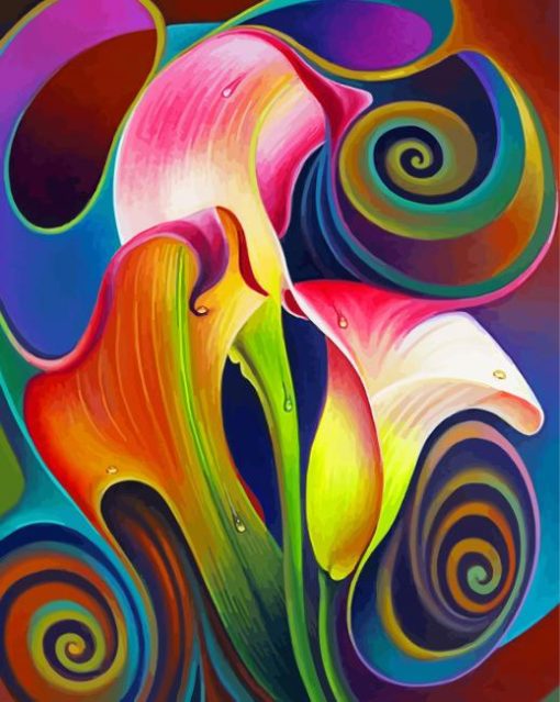 Abstract Lily Flower Paint By Numbers