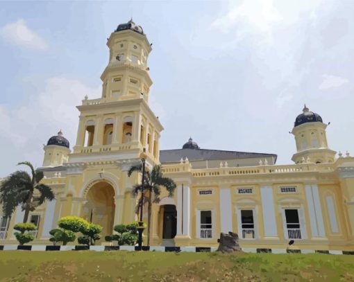 Abu Bakar Mosque Johor Bahru Paint By Numbers