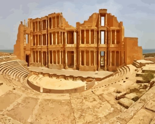 Ancient Sabratha Theatre Libya Paint By Number