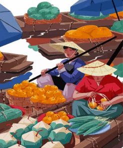 Bangkok Floating Market Paint By Numbers