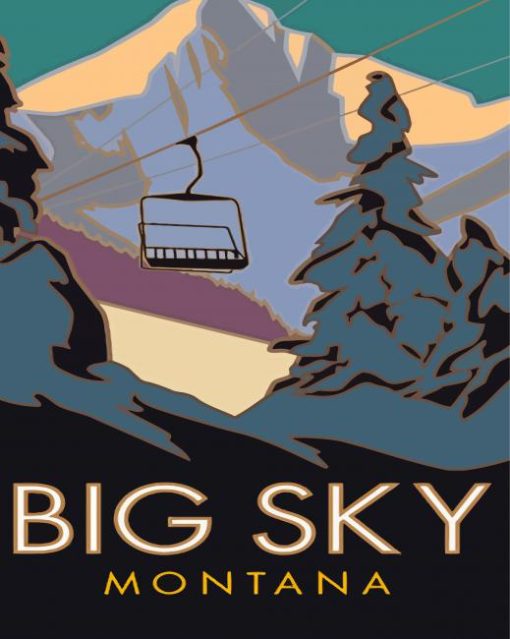 Big Sky Montana Lone Peak Poster Paint By Numbers