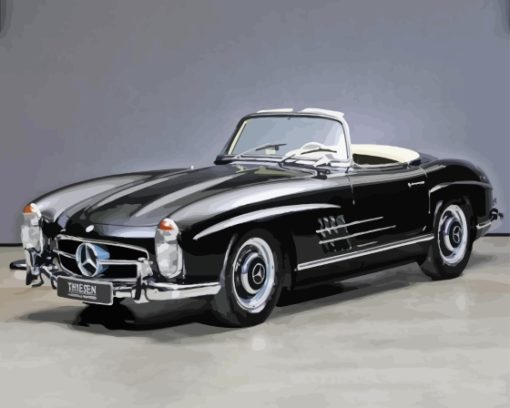 Black Mercedes 300 SL Paint By Numbers