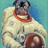 Black Pug Dog Astronaut Paint By Number