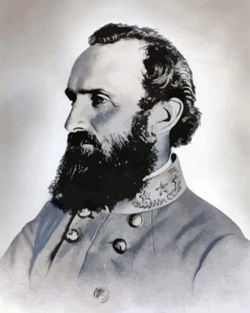 Black And White American Stonewall Jackson Paint By Numbers