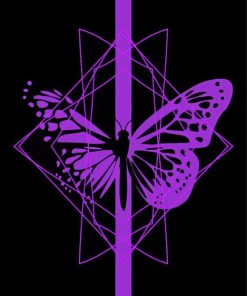 Black And Purple Butterfly Illustration Paint By Numbers