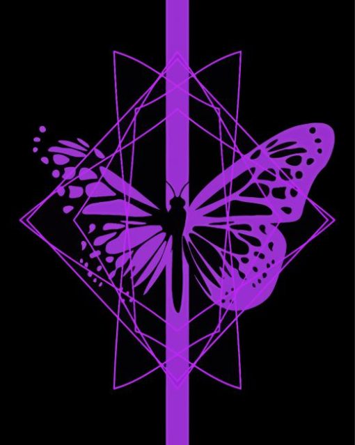 Black And Purple Butterfly Illustration Paint By Numbers