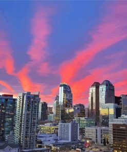 Calgary Canada Sunset Paint By Numbers