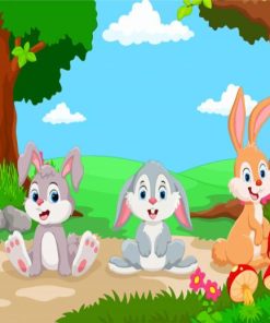 Cartoon Rabbits Paint By Numbers