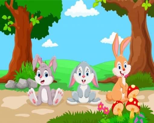 Cartoon Rabbits Paint By Numbers