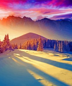 Colorful Winter Landscape Paint By Numbers