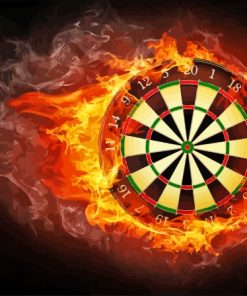 Dartboard On Fire Paint By Numbers