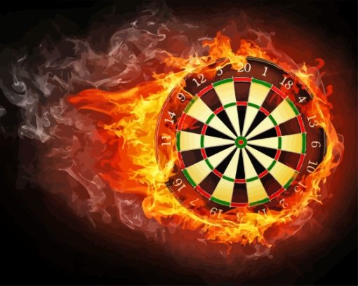 Dartboard On Fire Paint By Numbers