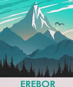 Erebor Lonely Mountain Poster Paint By Numbers