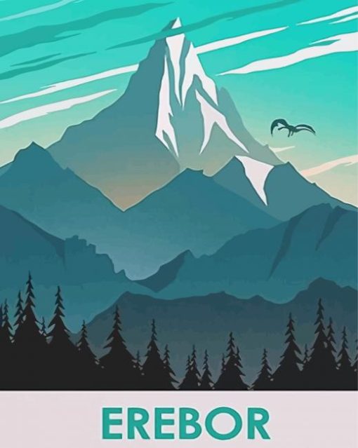 Erebor Lonely Mountain Poster Paint By Numbers