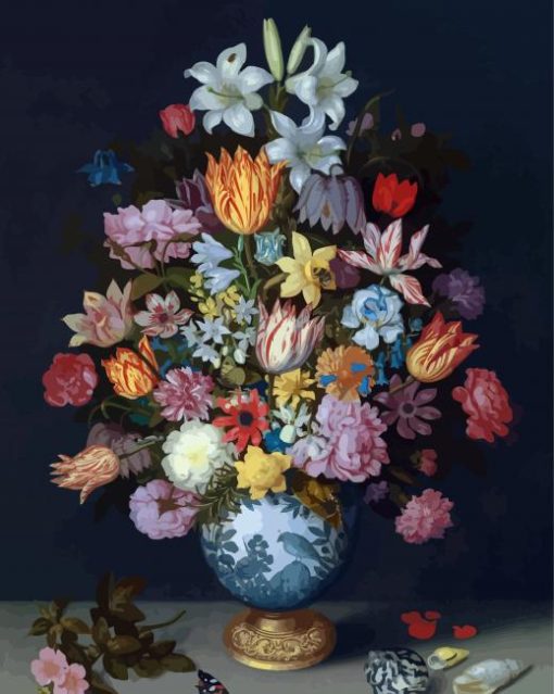 Flowers In Old Vase Paint By Numbers