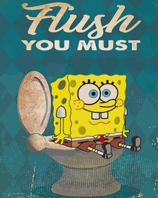 Flush You Must SpongeBob Paint By Numbers