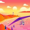 Hang Gliding Illustration Paint By Numbers