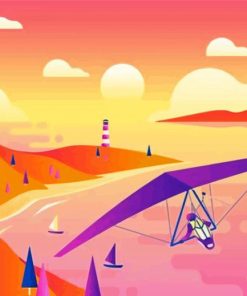 Hang Gliding Illustration Paint By Numbers