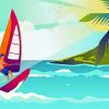 Illustration Windsurfer Paint By Numbers