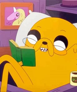 Jake The Dog Reading Book Paint By Numbers