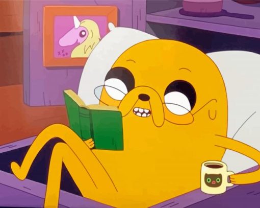 Jake The Dog Reading Book Paint By Numbers