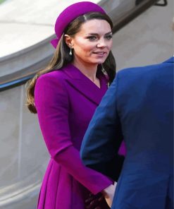 Kate Middleton In A Purple Coat Paint By Numbers