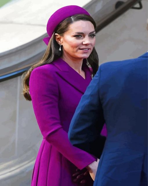 Kate Middleton In A Purple Coat Paint By Numbers