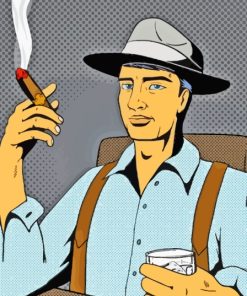 Man And Cigar Pop Art Paint By Numbers