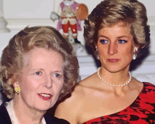 Margaret Thatcher With Princess Diana Paint By Numbers