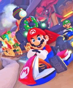 Mario Kart Racing Game Paint By Numbers