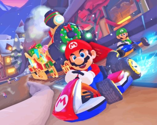 Mario Kart Racing Game Paint By Numbers