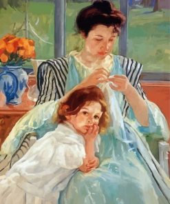 Mary Stevenson Cassatt Young Mother Sewing Paint By Numbers