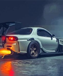 Mazda RX7 Shooting Flames Paint By Numbers