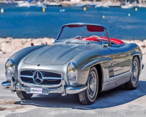 Mercedes Sl 300 By Sea Paint By Numbers