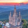 Mount Tibidabo At Sunset Paint By Numbers