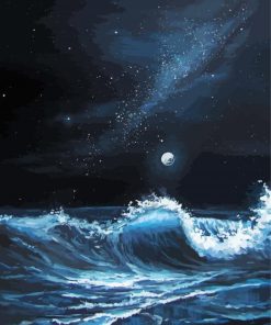 Ocean Waves At Night Paint By Numbers