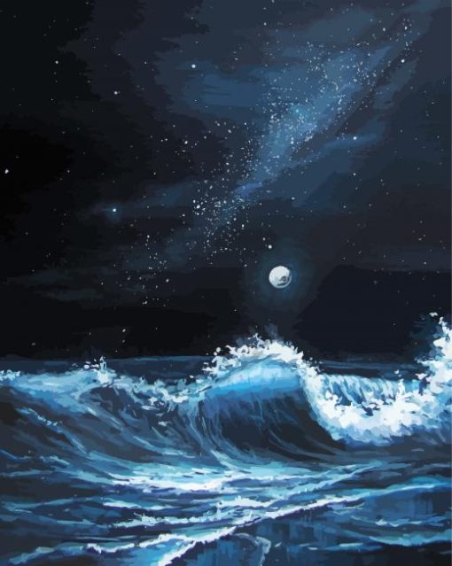 Ocean Waves At Night Paint By Numbers