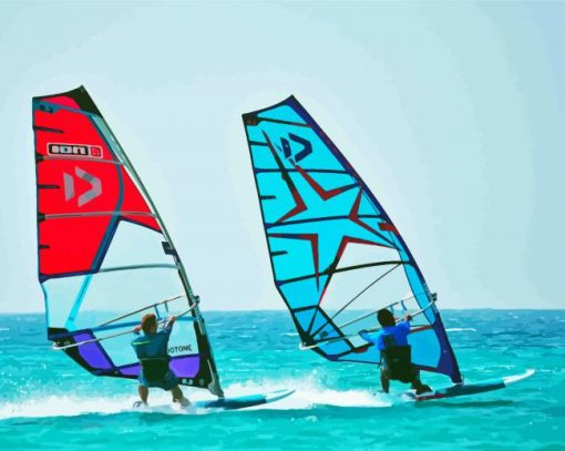 Ocean Windsurfers Paint By Numbers