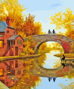 Old Country Bridge In Autumn Paint By Numbers